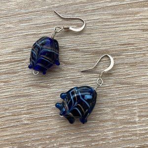 Vintage Handmade Glass Bead Fish Earrings 🐠🐟